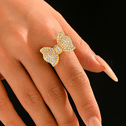 Brass Micro Pave Cubic Zirconia Finger Rings for Women for Women&nbsp;AJ2341