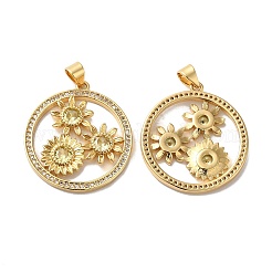 Rack Plating Brass Pave Cubic Zirconia Pendants&nbsp;KK-O142-54G