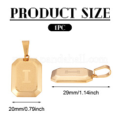 1Pc Stainless Steel Rectangle with Letter Pendants&nbsp;NJEW-TA0001-22I