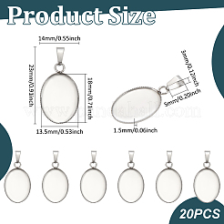 304 Stainless Steel Pendant Cabochon Settings&nbsp;STAS-UN0007-38P
