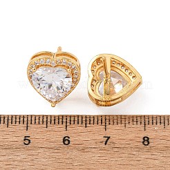 Brass Micro Pave Cubic Zirconia Stud Earrings for Women&nbsp;EJEW-F418-06G