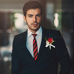 2Pcs Silk Cloth Imitation Rose Boutonniere&nbsp;AJEW-CP0008-47