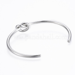 Tarnish Resistant Trendy 304 Stainless Steel Torque Cuff Bangles&nbsp;BJEW-H703-19P
