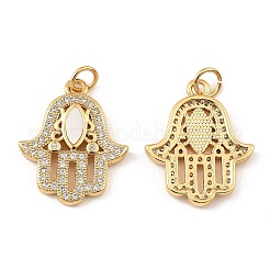 Brass Cubic Zirconia with Shell Pendants&nbsp;KK-K342-05G