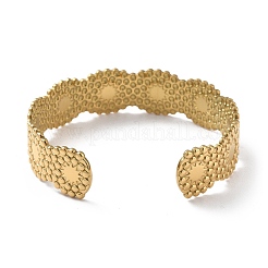 Ion Plating(IP) 304 Stainless Steel Cuff Bangles for Women&nbsp;BJEW-Z078-18G