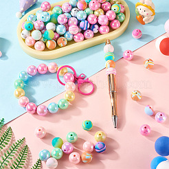 DIY Round Acrylic & Silicone Beads Jewelry Making Finding Kits&nbsp;DIY-TA0012-04