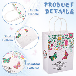 8Pcs 4 Styles Rectangle with Butterfly Pattern Paper Gift Bags&nbsp;CARB-TA0001-09