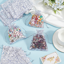 100Pcs Rose Printed Organza Bags&nbsp;OP-SP0001-06C
