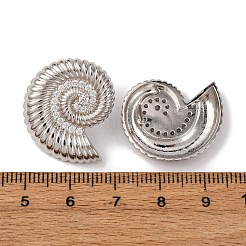 Brass Micro Pave Clear Cubic Zirconia Conch Stud Earrings&nbsp;EJEW-H165-07P