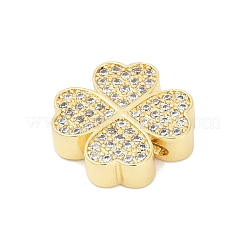 Brass Micro Pave Cubic Zirconia Beads&nbsp;KK-H203-09G