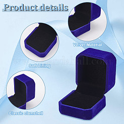 Square Velvet Ring Boxes&nbsp;VBOX-WH0002-01D