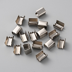 100Pcs Iron Folding Crimp Ends&nbsp;IFIN-WH0086-03C-P