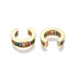 Brass Micro Pave Cubic Zirconia Cuff Earrings&nbsp;EJEW-R114-023-NF