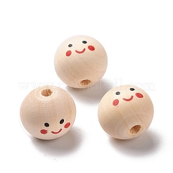 Printed Wood European Beads&nbsp;WOOD-C001-03B-04