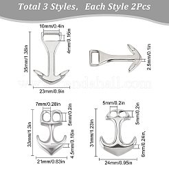 6Pcs 3 Styles 304 Stainless Steel Hook Clasps&nbsp;STAS-SC0004-36