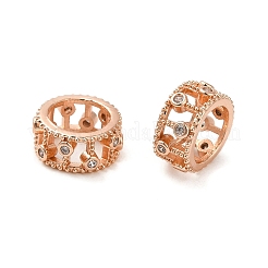 Rack Plating Brass Cubic Zirconia Beads&nbsp;KK-K349-06RG