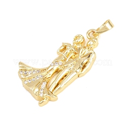 Valentine's Day Brass Micro Pave Clear Cubic Zirconia Pendants&nbsp;KK-H273-43G-02