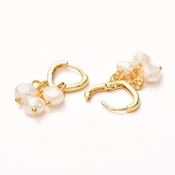 Natural Freshwater Pearl Hoop Earrings for Women&nbsp;EJEW-JE04630-02
