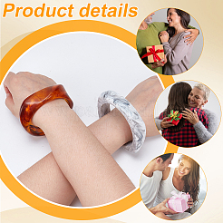 4Pcs 4 Colors Acrylic Bangles&nbsp;BJEW-UN0001-80B