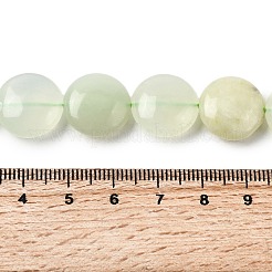 Natural Flat Round Xiuyan Jade Beads Strands&nbsp;G-L245-03A