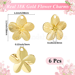 6Pcs Rack Plating Brass Pendants&nbsp;KK-BBC0023-94G