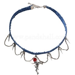 Alloy Pendant Denim Cloth Choker Necklaces for Women&nbsp;WGC1028-03