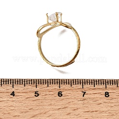 304 Stainless Steel Cubic Zirconia Cuff Open Rings&nbsp;SA-CBA54F2-03C-G