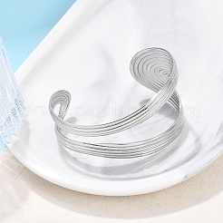 304 Stainless Steel Cuff Bangles for Women&nbsp;BJEW-B108-02P