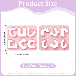 2Pcs 2 Styles ABS Plastic Molds&nbsp;DIY-ME0002-45
