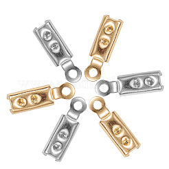 100Pcs 2 Colors 304 Stainless Steel Folding Crimp Ends&nbsp;STAS-CJ0001-161