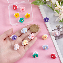 16Pcs 8 Colors Flower Resin & Plastic Shoelace Buckle Clips&nbsp;HJEW-HY00150