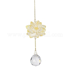 Brass Hollow Lotus Hanging Ornaments&nbsp;HJEW-E012-03G-03