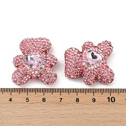 Handmade Polymer Clay Rhinestone Beads&nbsp;CLAY-NH0001-12B