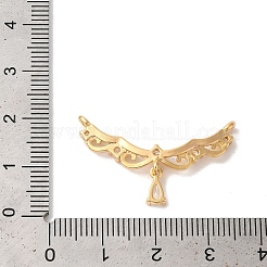Brass Micro Pave Clear Cubic Zirconia Pendants&nbsp;KK-M294-21G
