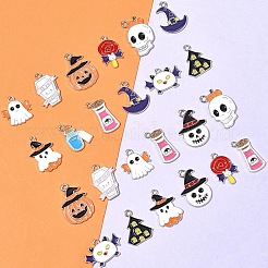 26Pcs 13 Styles Halloween Theme Alloy Enamel Pendants&nbsp;ENAM-FS0002-08
