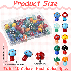 40Pcs 10 Colors Handmade Lampwork Bumpy Beads Strands&nbsp;LAMP-LT0001-05