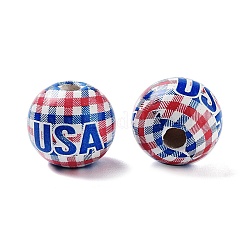 Independence Day Theme Wood European Beads&nbsp;WOOD-M011-07E