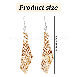 7 Pairs 7 Colors Aluminum Mesh Sequin Rhombus Dangle Earrings for Women&nbsp;EJEW-AN0001-71