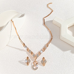 Alloy Rhinestone Number 8 Pendant Necklaces & Rhombus Stud Earring Sets for Women&nbsp;FS-WG20DB5-01