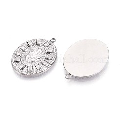 304 Stainless Steel Micro Pave Cubic Zirconia Pendants&nbsp;STAS-N109-205P