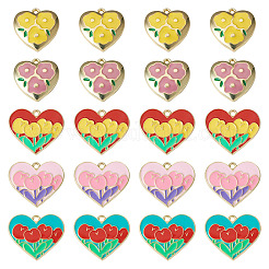 20Pcs 5 Style Zinc Alloy Enamel Pendants&nbsp;ENAM-TA0001-45