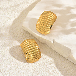 Minimalist Stainless Steel Stripe Oval Stud Earrings&nbsp;UW8798