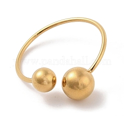 Ion Plating(IP) 304 Stainless Steel Round Cuff Rings for Women&nbsp;RJEW-G315-03G