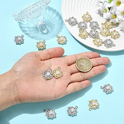 20Pcs 2 Colors Flower Alloy Rhinestone Pendants&nbsp;FIND-YW0011-39