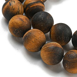 Frosted Natural Tiger Eye Beads Strands&nbsp;X-G-Q177-A01-01