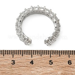 Brass Micro Pave Cubic Zirconia Cuff Open Rings for Women&nbsp;RJEW-C163-07P