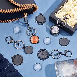 DIY Flat Round Charm Keychain Making Kit&nbsp;DIY-PH0006-70