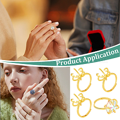 4Pcs Adjustable Brass Finger Ring Components&nbsp;KK-NB0002-57