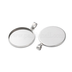 304 Stainless Steel Pendant Cabochon Settings&nbsp;STAS-L282-010P-09