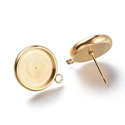 Ion Plating(IP) 304 Stainless Steel Stud Earring Settings&nbsp;STAS-I161-01E-G